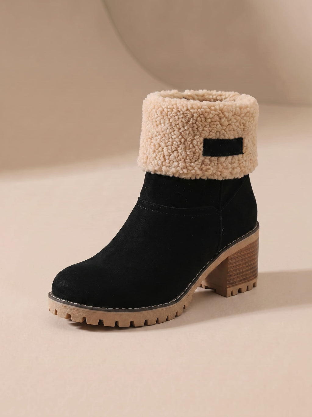 Bottines à Talon Col Moumoute - Ambre