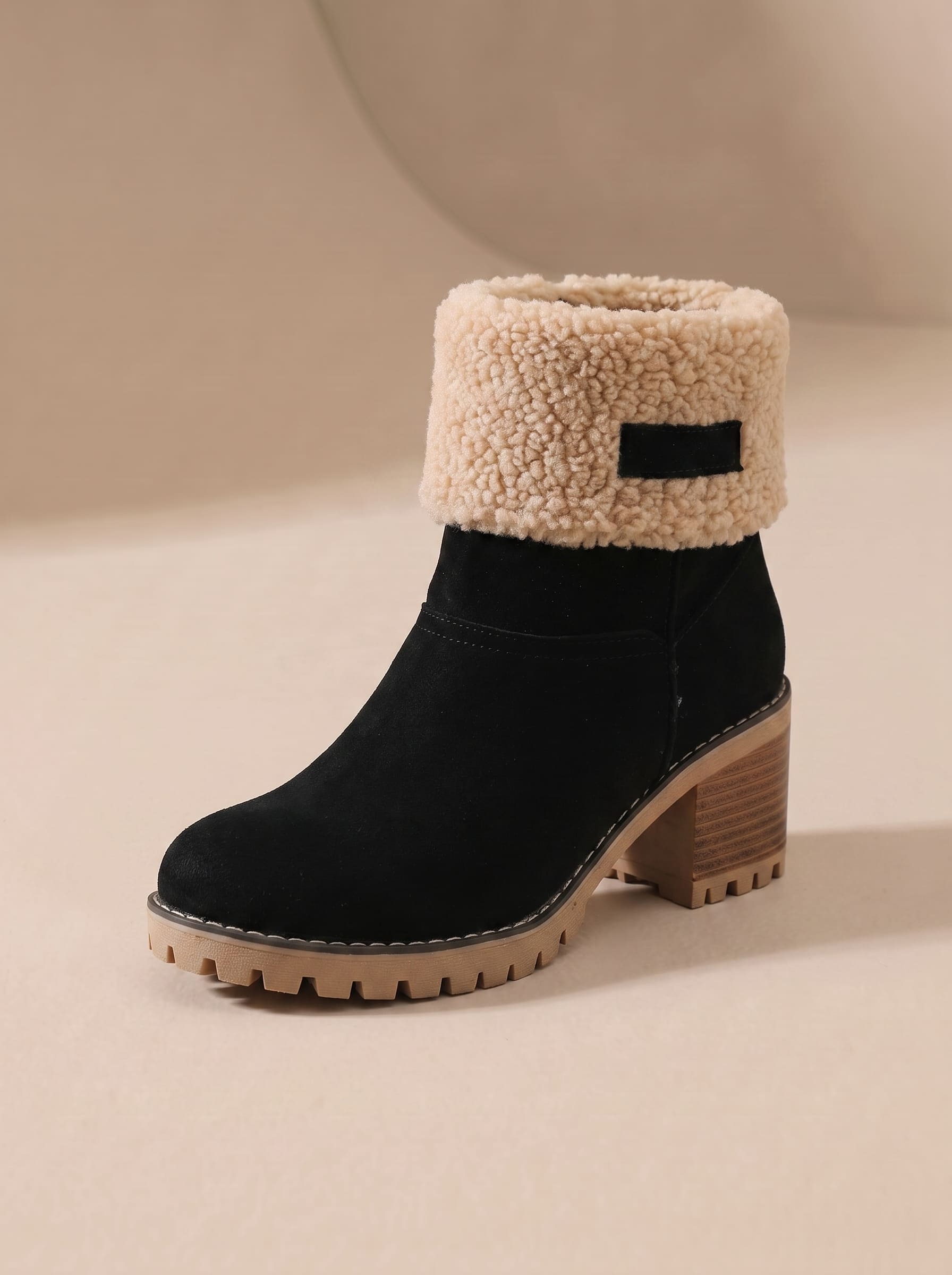 Bottines à Talon Col Moumoute - Ambre