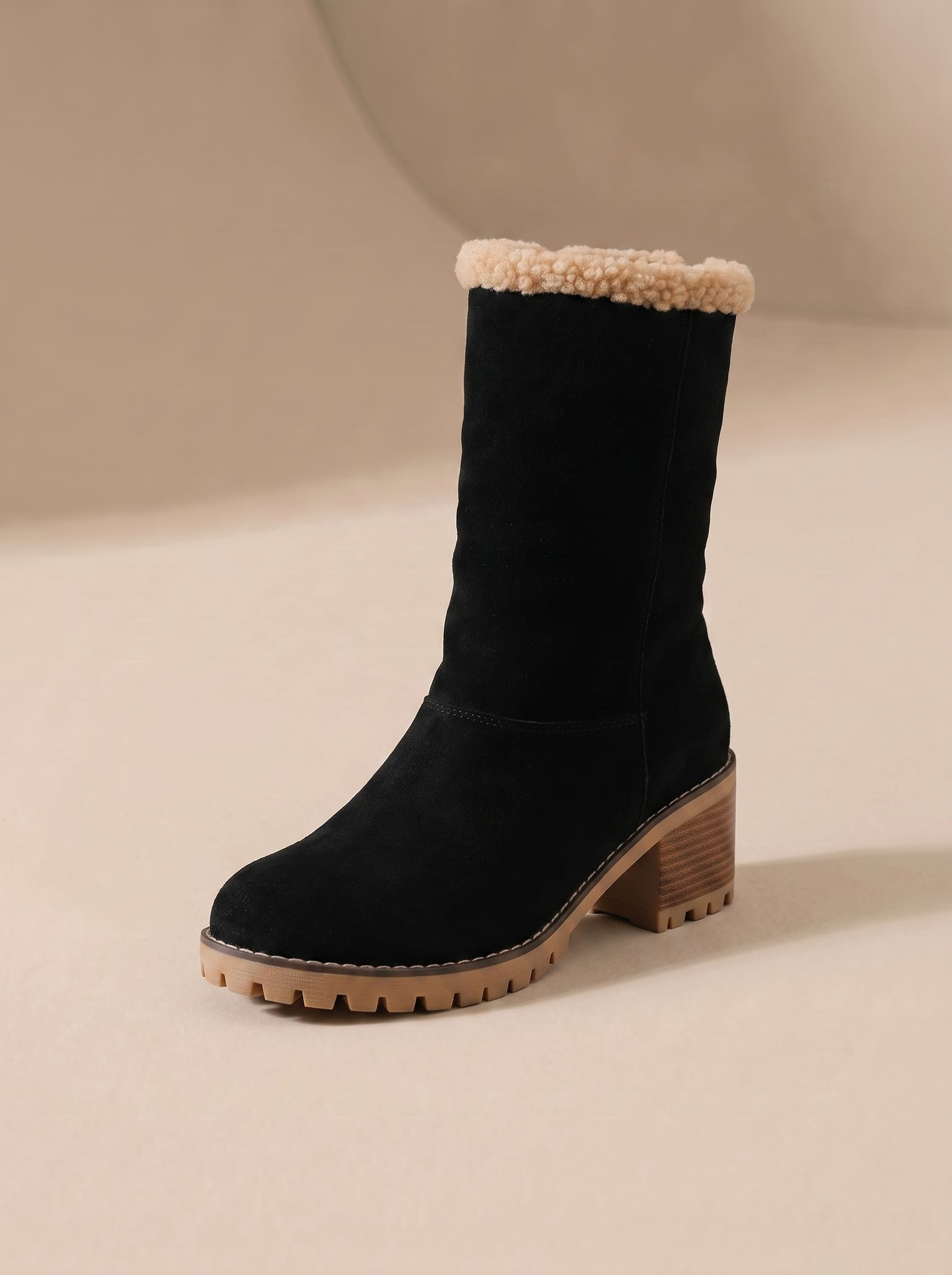 Bottines à Talon Col Moumoute - Ambre