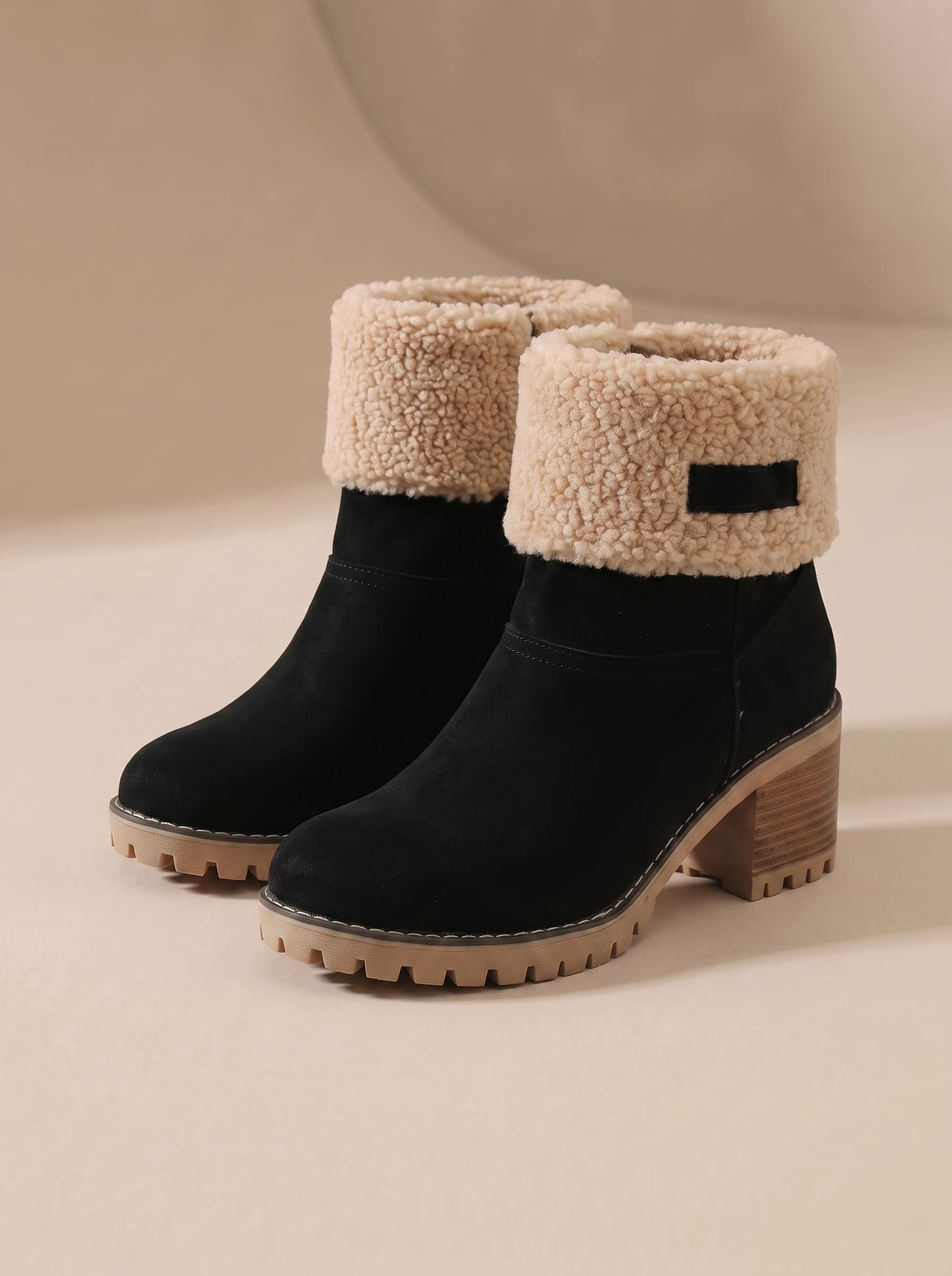 Bottines à Talon Col Moumoute - Ambre