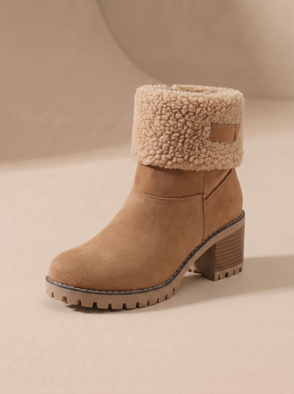 Bottines à Talon Col Moumoute - Ambre