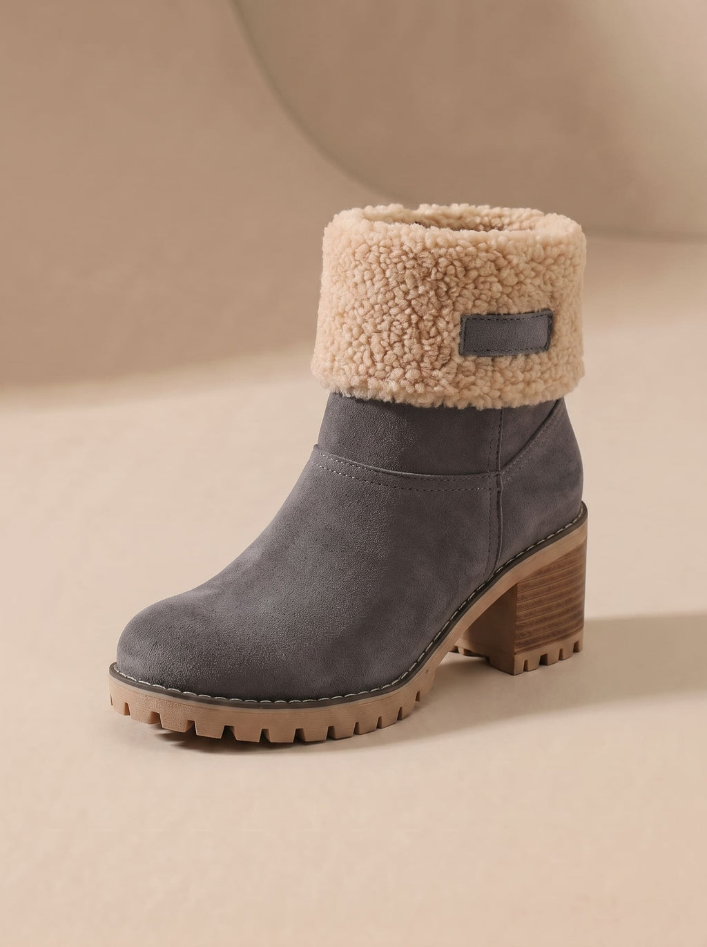 Bottines à Talon Col Moumoute - Ambre