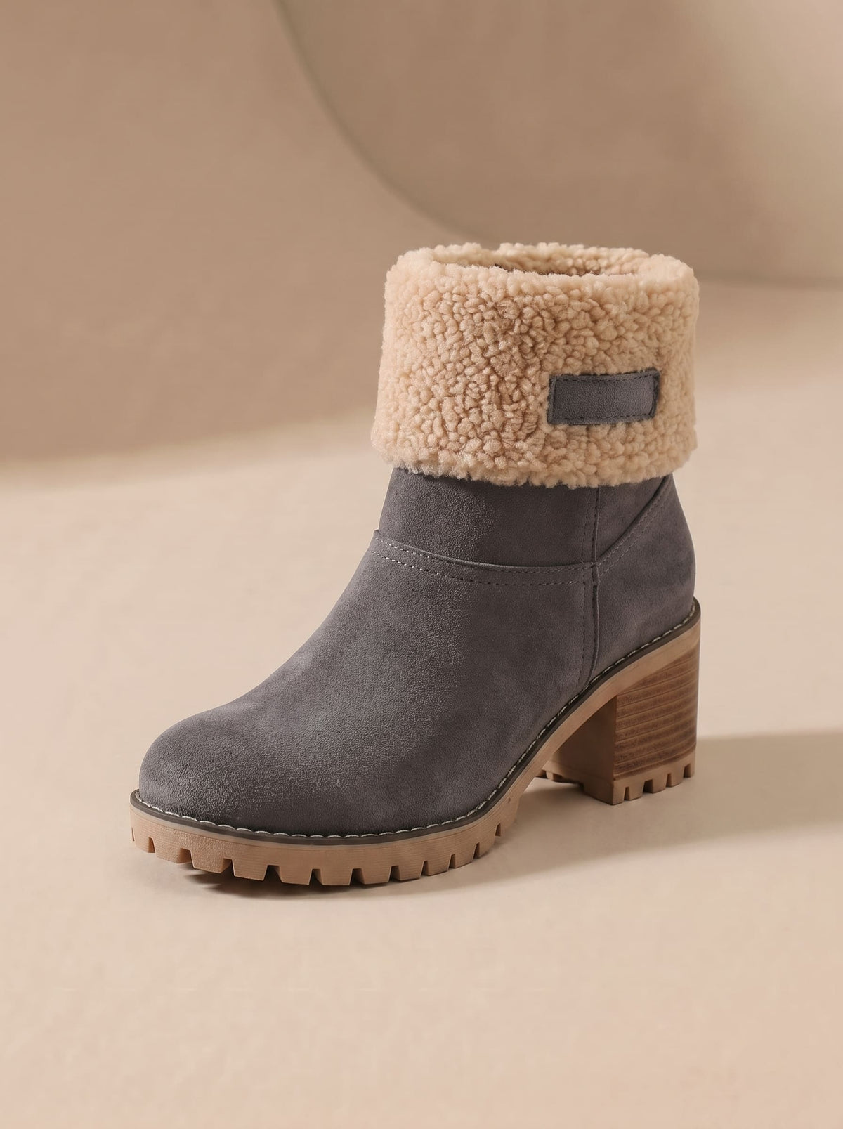 Bottines à Talon Col Moumoute - Ambre