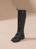 Bottes Hautes à Lacets & Boucles Style Cavalier - Jade